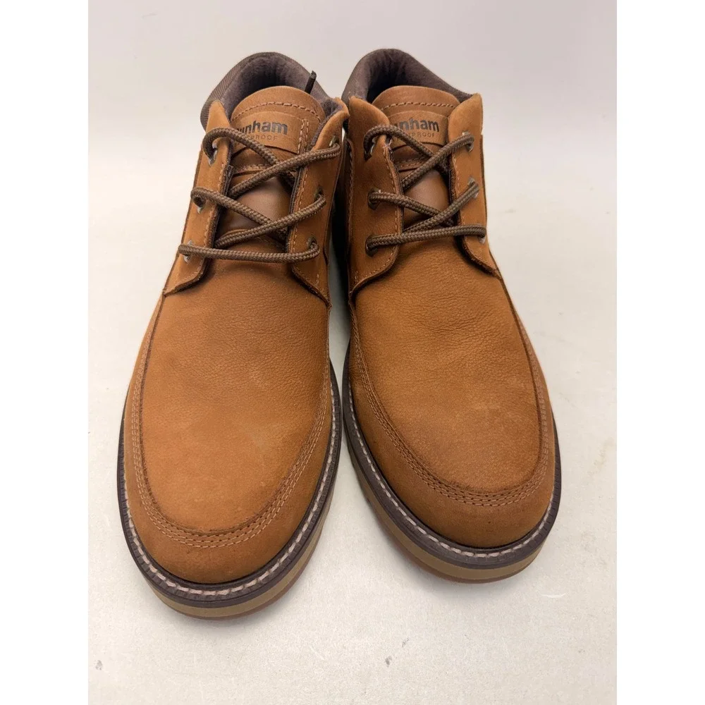 Dunham Mens Waterproof Leather Chukka Boots Tan Brown Moc Toe CJ0854 Size 9 D